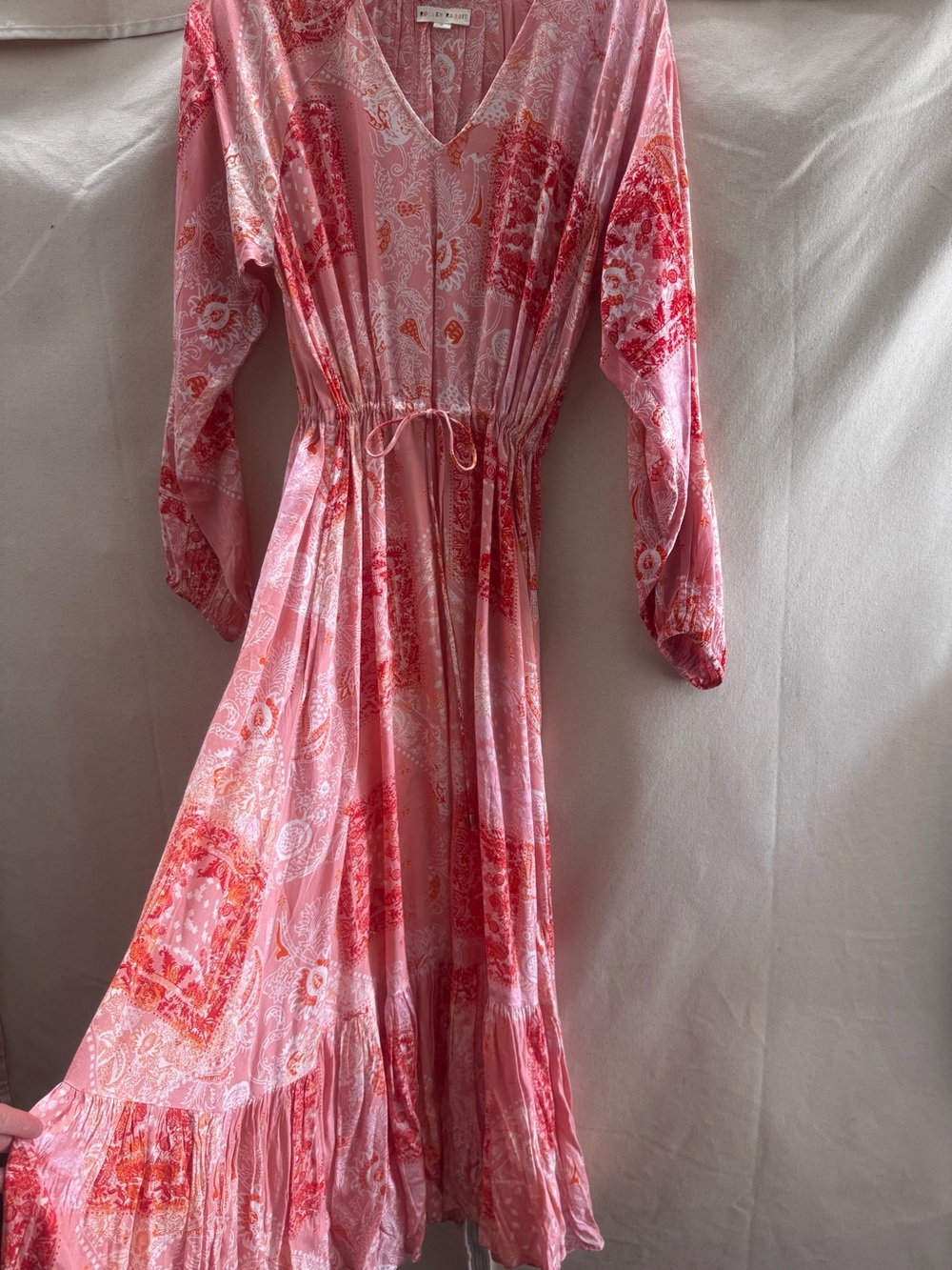 Roller Rabbit Pink & Coral Paisley V-Neck Dress